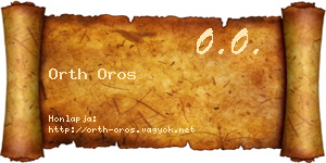 Orth Oros névjegykártya